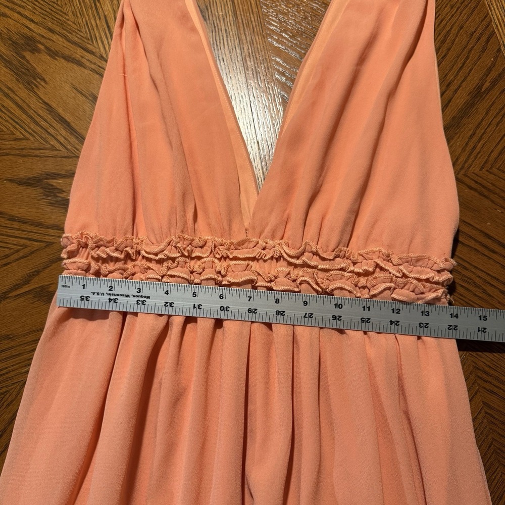 Lulu's Women's Maxi Adoring Effect Dress Size Medium Coral Ruffle Resortwear - Picture 6 of 6